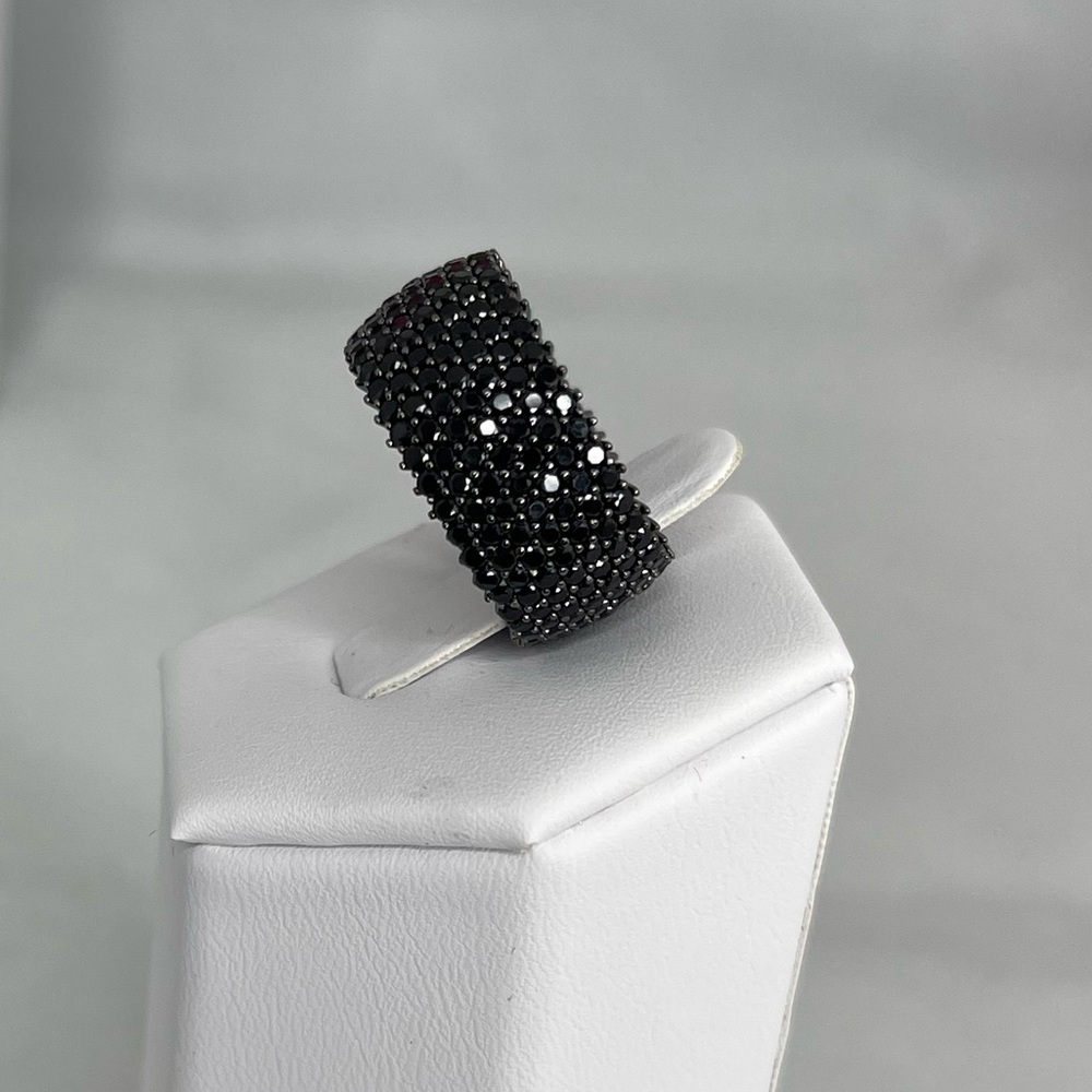 NEW 925 Sterling Silver Wide Band CZ Ring - Unisex Style
